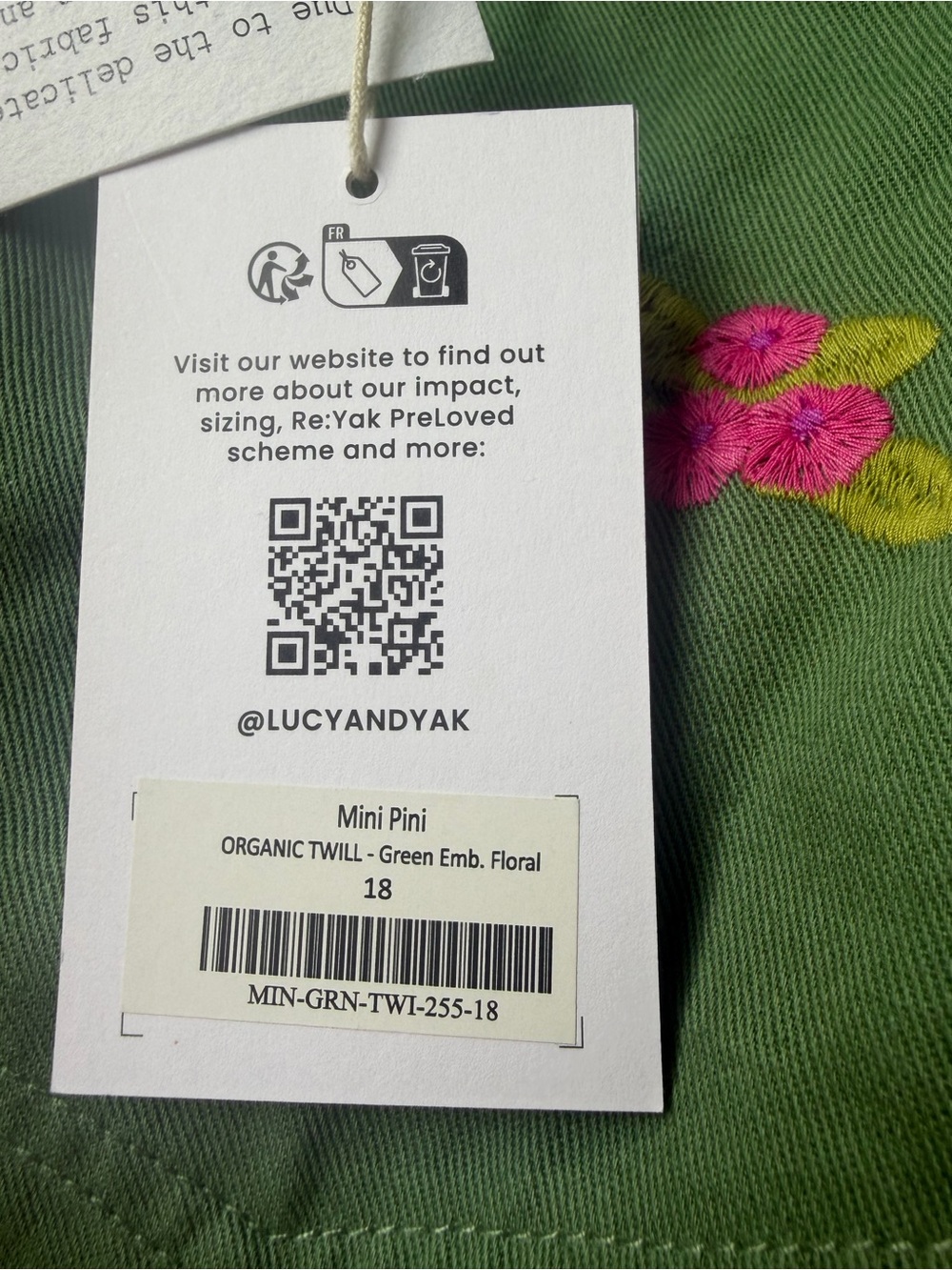 Lucy & Yak mini pi I green floral dress size large - Picture 3 of 7